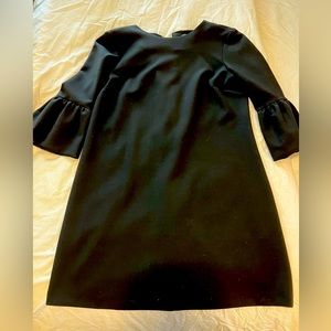 Zara Black Ruffle Sleeve Dress, Size Medium